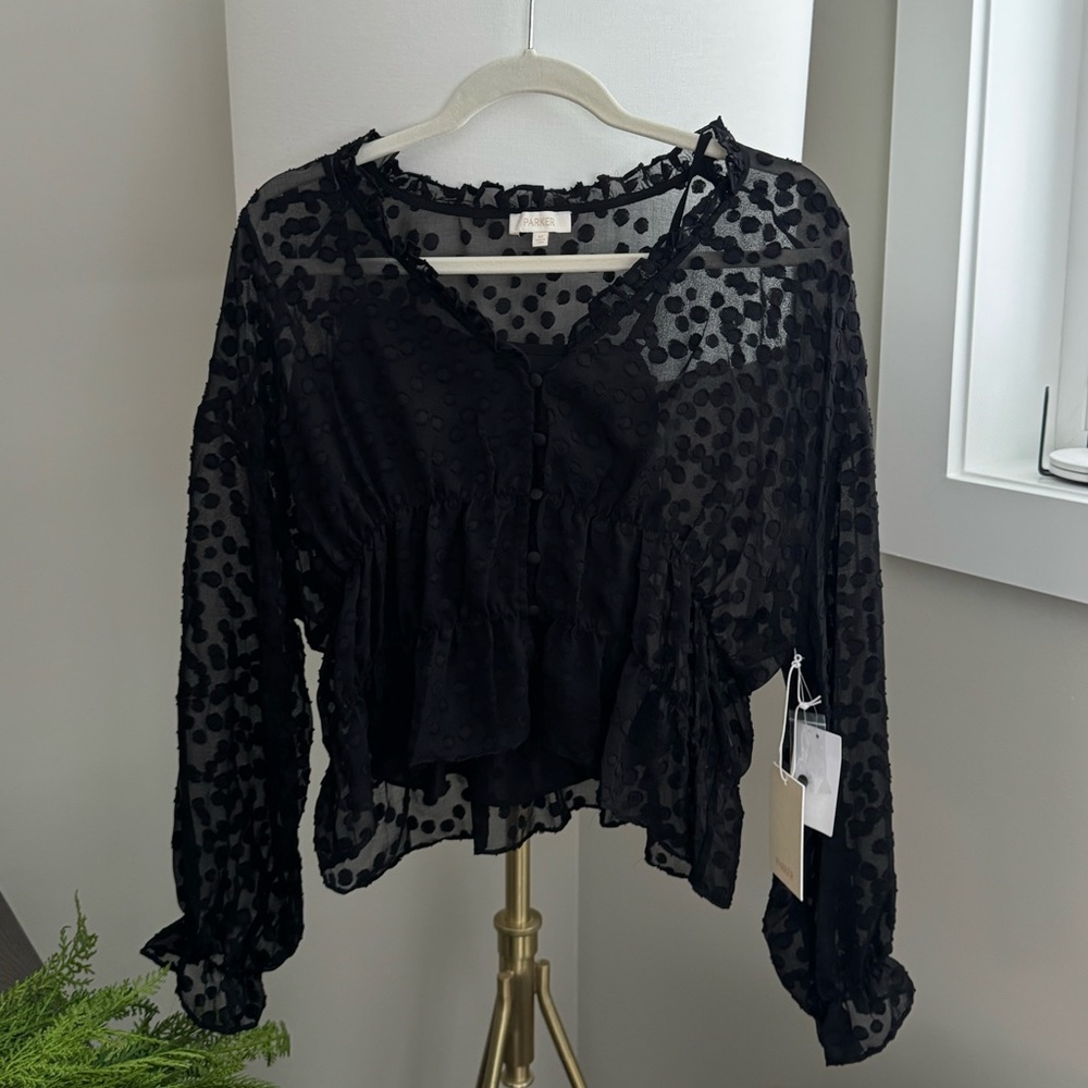 Parker Polka Dot Blouse with Undershirt Tank